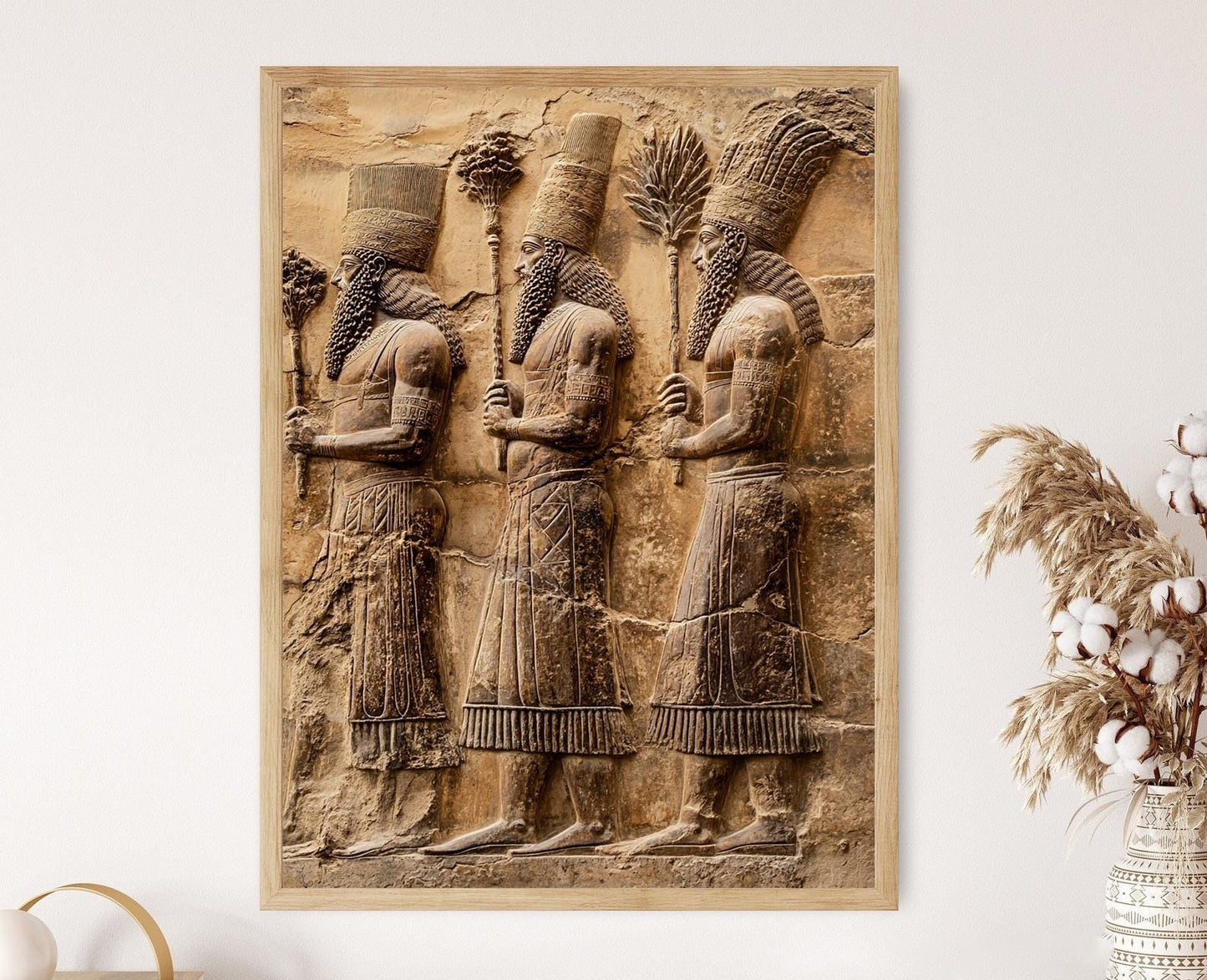 Affiche Déités Mésopotamiennes – Poster de Procession Religieuse et Symboles Sacrés