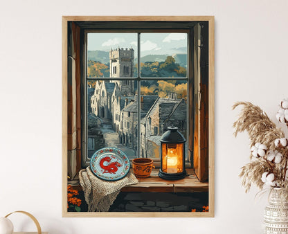 Affiche Cathédrale de St. David – Poster Illustration en Bois Gallois