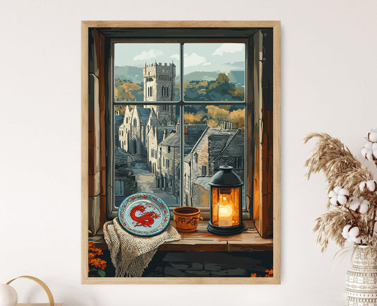 Affiche Cathédrale de St. David – Poster Illustration en Bois Gallois