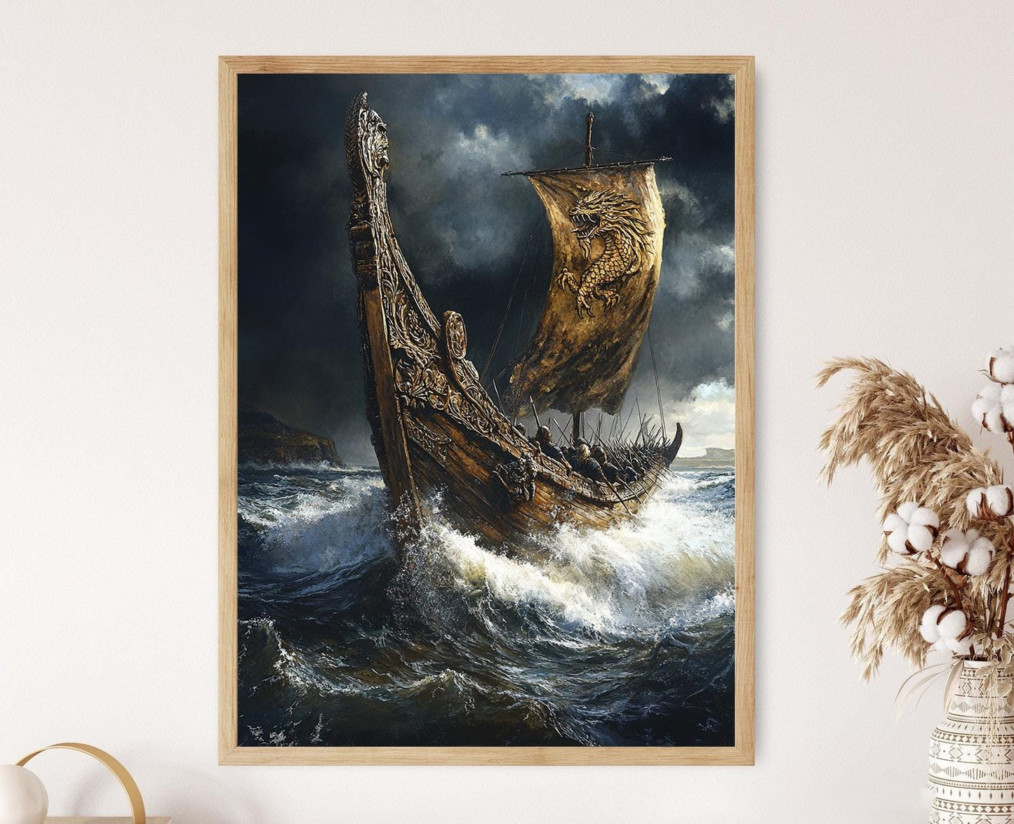 Affiche Viking – Poster Art Maritime Historique de Longship Anglo-Saxon