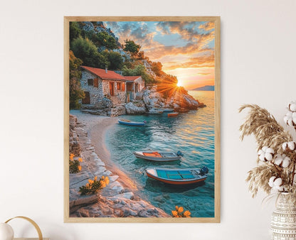 Affiche Riviera Albanaise – Poster Eaux Cristallines et Plages Blanches