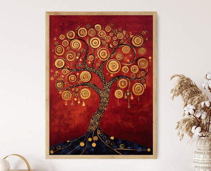 Affiche Arbre de Vie – Poster abstrait doré inspiré de Klimt