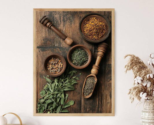 Affiche Ayurveda – Impression d'art sur les herbes curatives et le bien-être