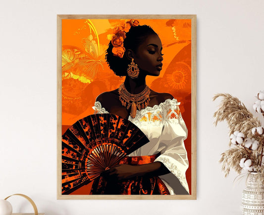 Affiche Femme Éthiopienne – Poster Illustration Art Populaire Africaine