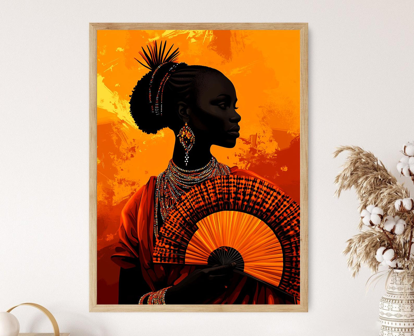 Affiche Femme Kenyane – Poster Art Populaire Maasai et Perles