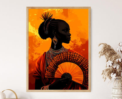 Affiche Femme Kenyane – Poster Art Populaire Maasai et Perles
