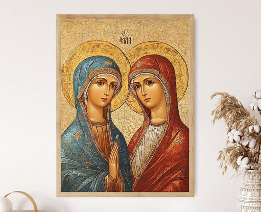 Affiche Icone Byzantines – Poster Art Religieuse de Martha et Marie