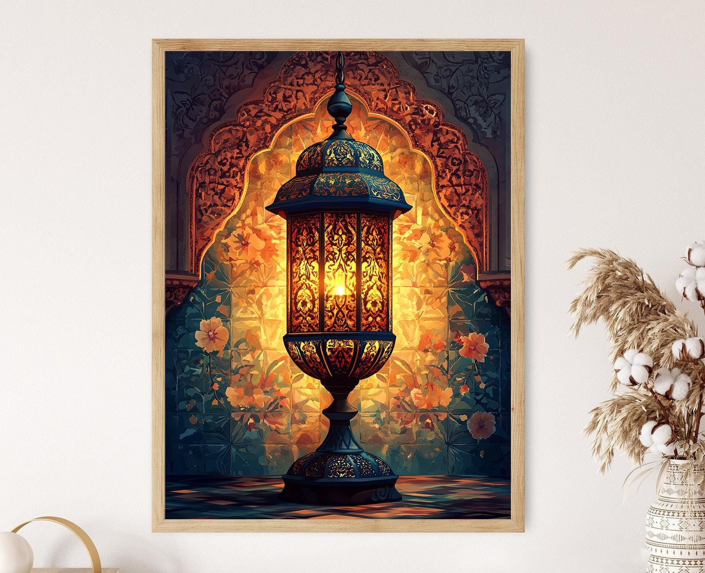 Affiche Calligraphie Islamique – Poster Décor Floral Traditionnel