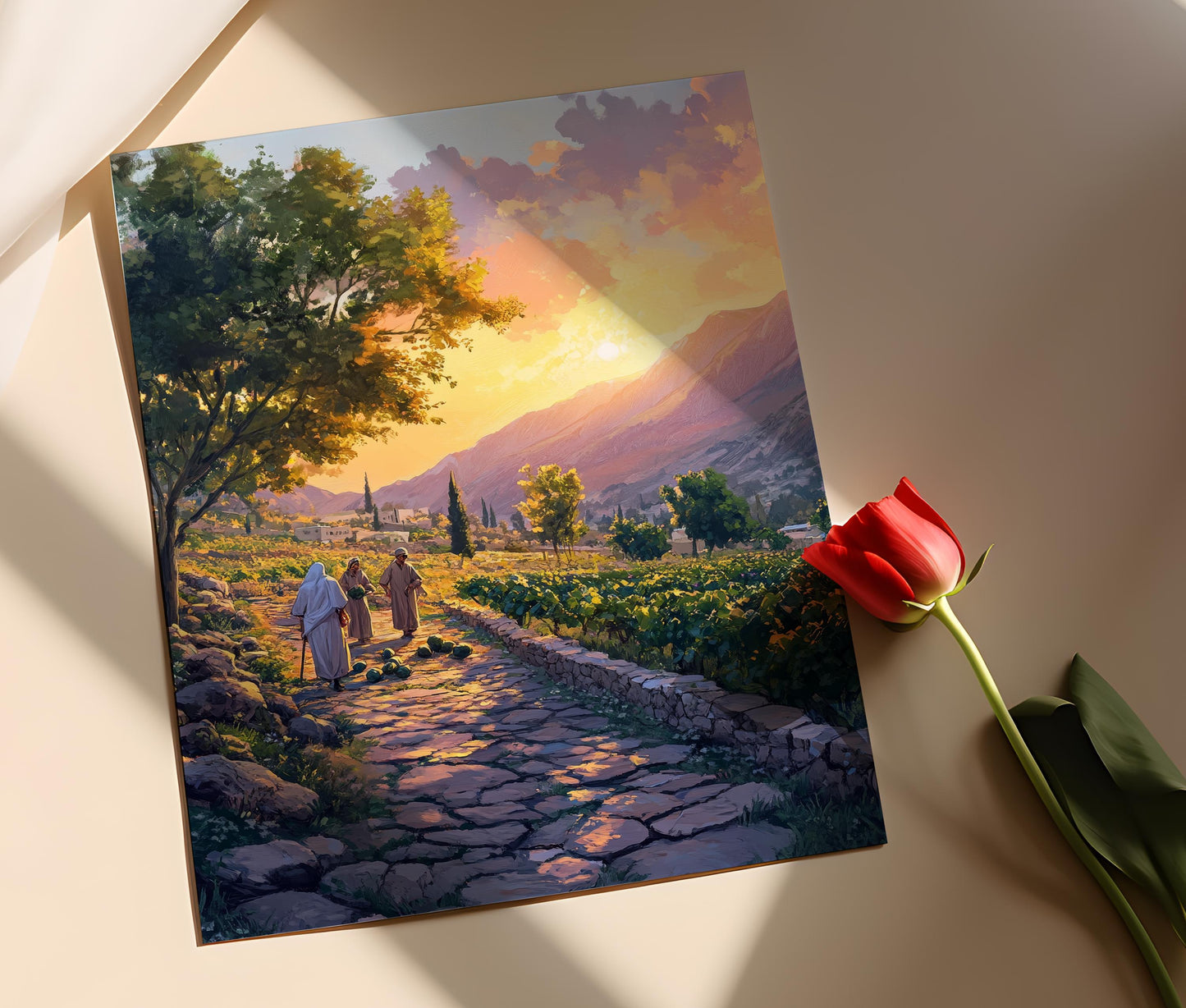 Affiche de Récolte de Figues à Ramallah – Art de Paysage Rustique