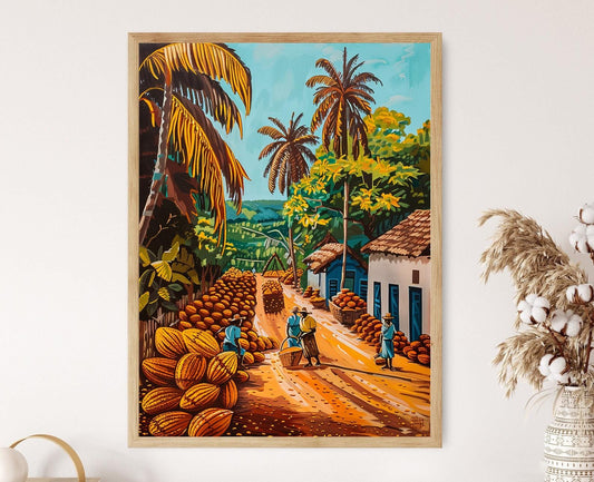Affiche Cacao de Côte d'Ivoire – Poster Patrimoine Agricole Historique