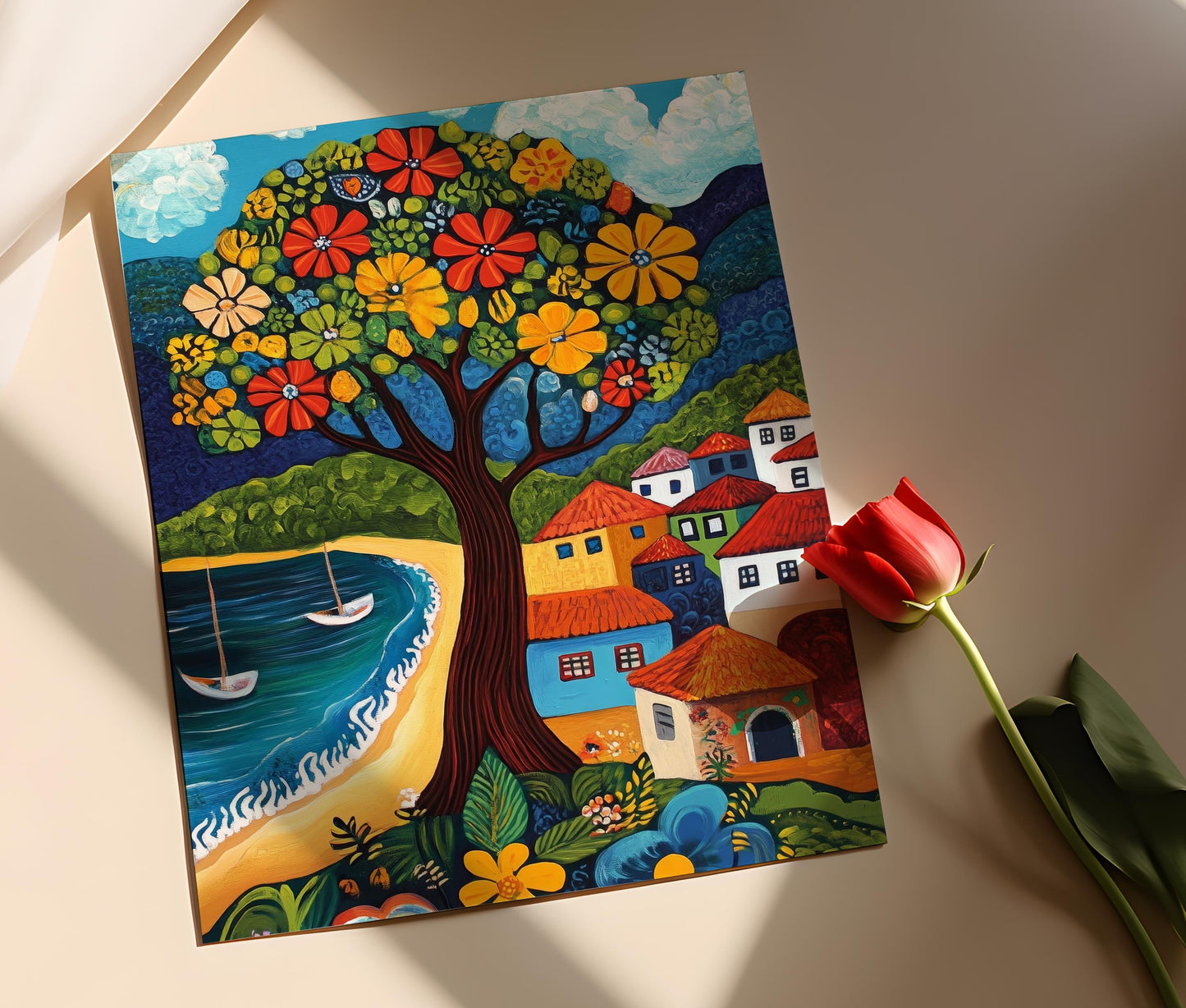 Affiche Art Naïf Brésilien – Poster Folklore et Culture