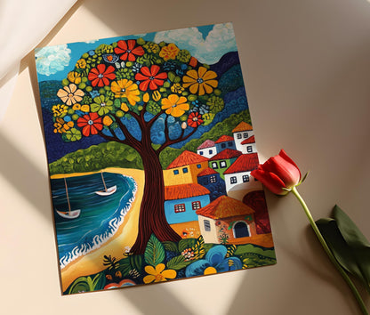 Affiche Art Naïf Brésilien – Poster Folklore et Culture