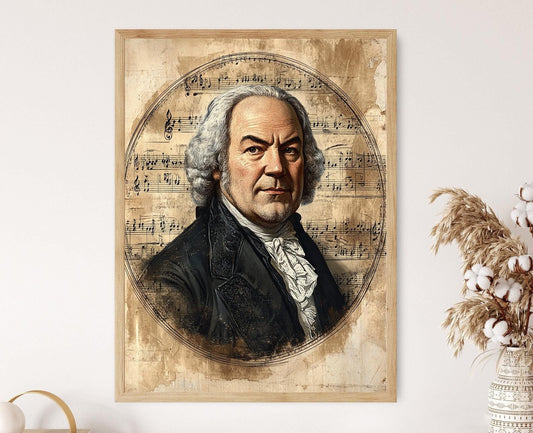 Affiche Johann Sebastian Bach – Art Print du Compositeur Éternel