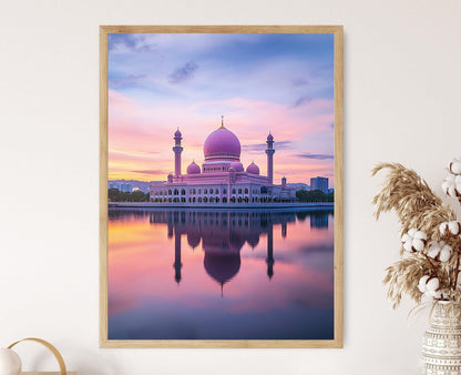 Affiche Putrajaya – Impression artistique Mosquée Putra au coucher du soleil