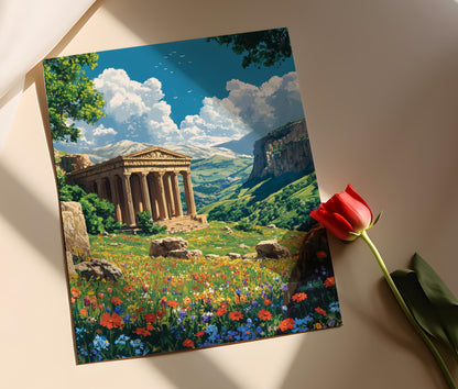 Affiche Temple Garni – Poster Paysage Historique Arménien