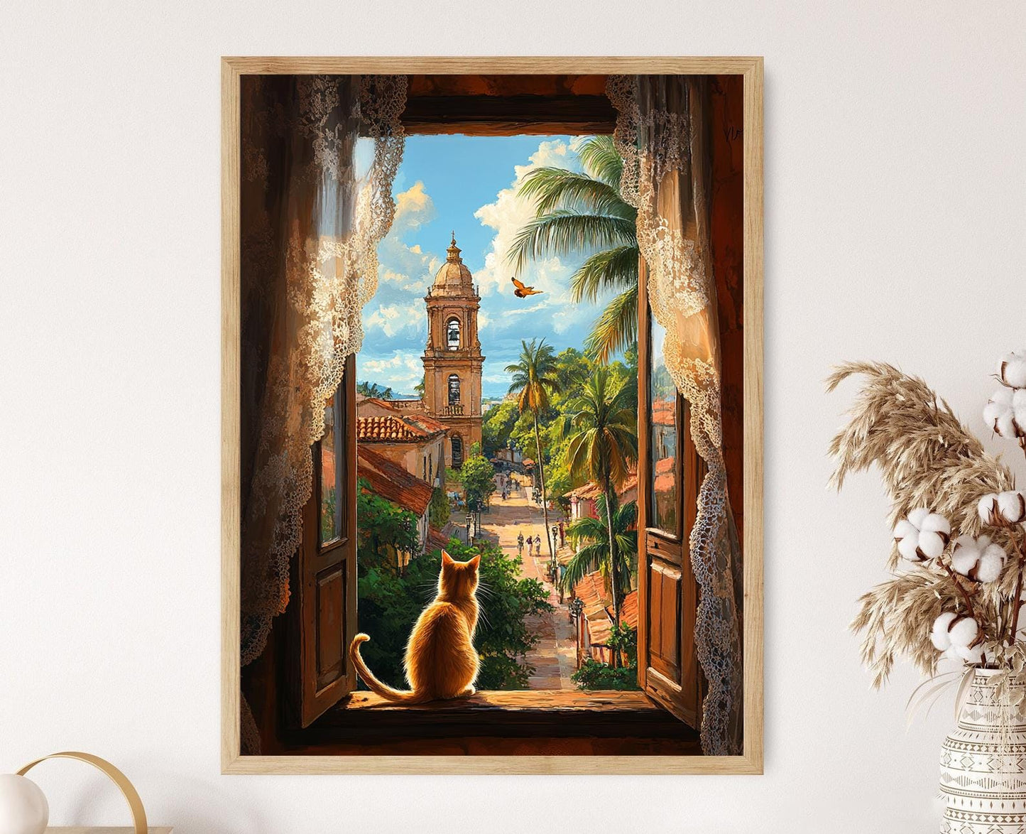 Affiche Mayagüez Porto Rico – Impression de la Cathédrale avec Chat