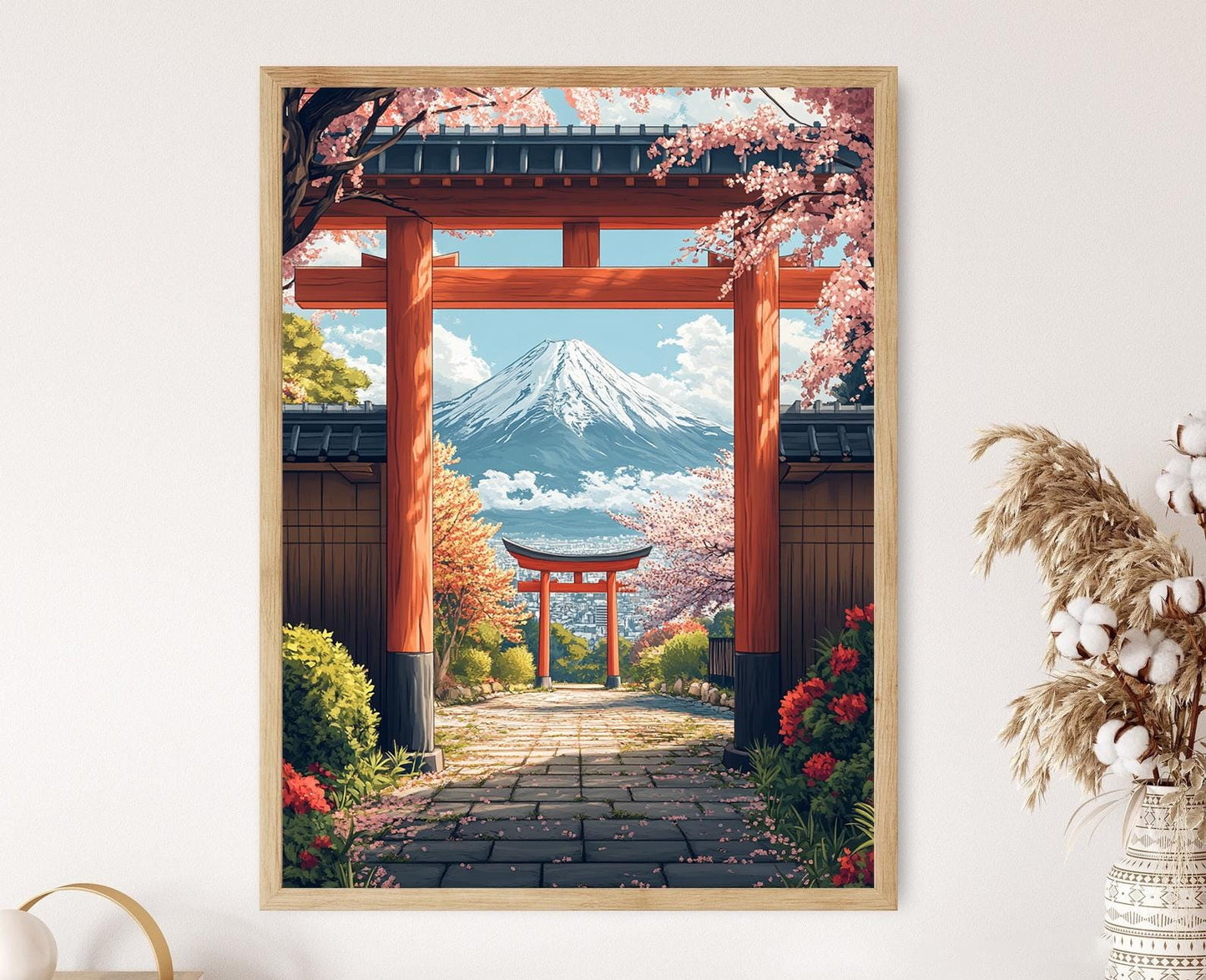 Affiche Mont Fuji – Imprimé Art Torii Shinto, Vue Japonaise