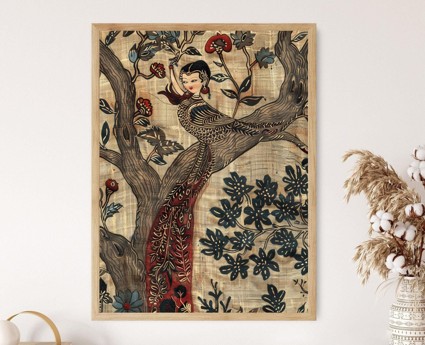 Affiche Kalamkari – Impression d'art indienne traditionnelle pour la maison