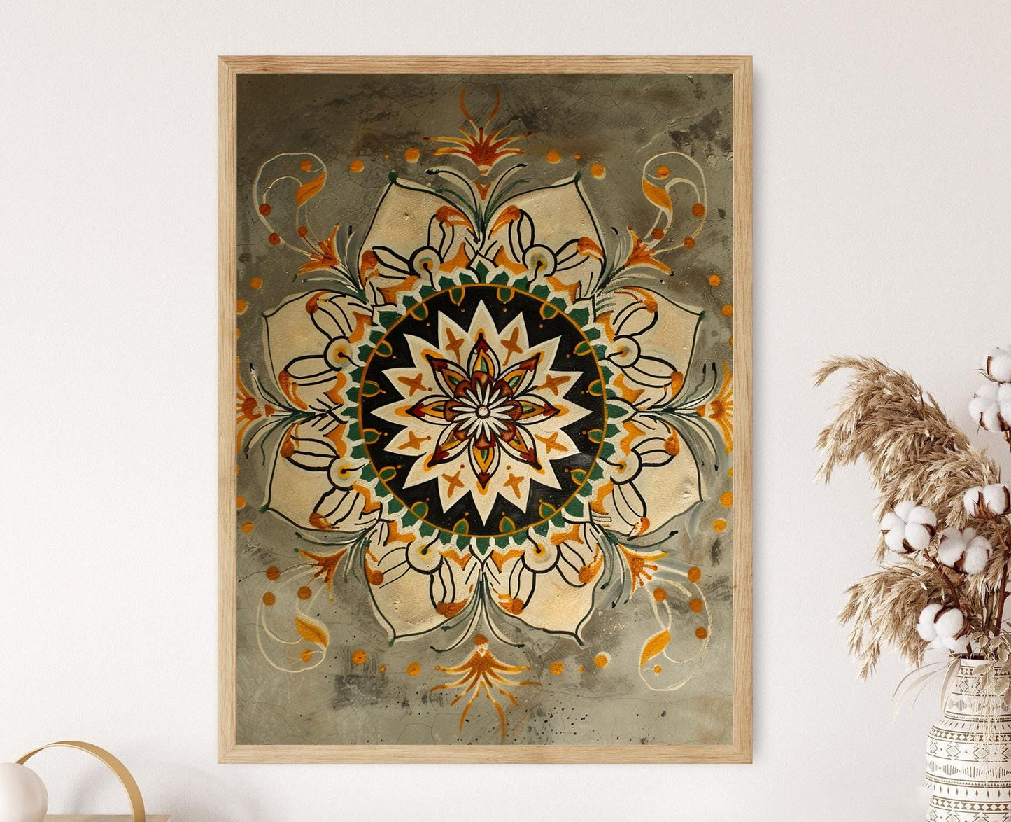 Affiche Kolam Rangoli Intricate – Art Décoratif Élégant pour Diwali