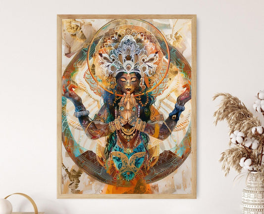 Affiche Déesse Sacrée – Poster Mystique et Bohème Spirituel