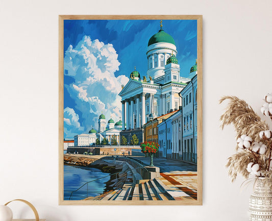 Affiche Helsinki historique – Poster peinture de la cathédrale emblématique
