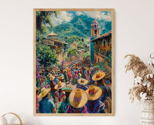 Affiche Semana Santa – Art traditionnel de la célébration guatémaltèque