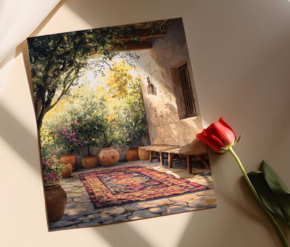 Affiche Art Kurde – Poster Tapis Kilim Traditionnel Rustique