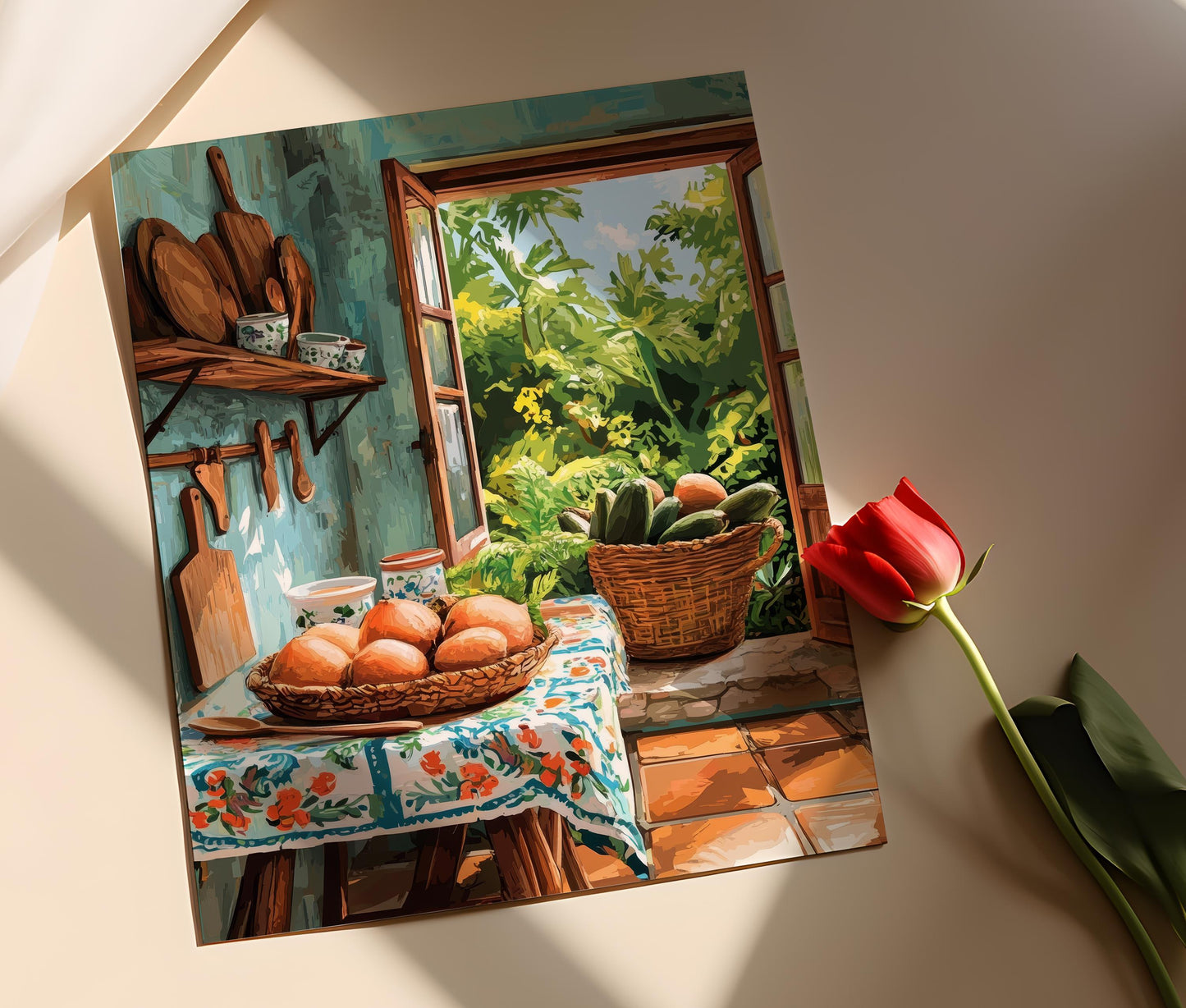 Affiche Cuisine Brésilienne – Poster Rustique avec Ustensiles et Fruits