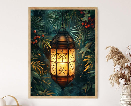 Affiche Parol Philippin – Poster Lanterne en Bambou avec Détails en Coquillage Capiz