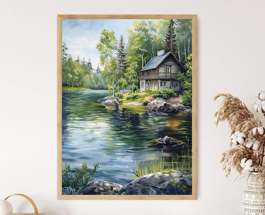 Affiche Lac Finlandais – Poster Art de Cabane d'Été