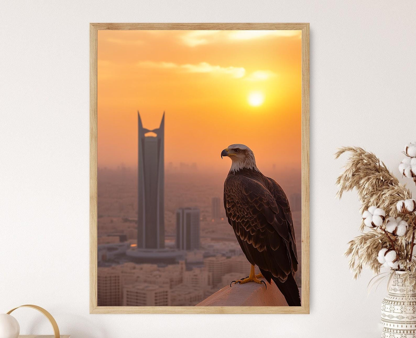 Affiche Aigle sur Riyadh – Poster Photographie Moderne du Skyline