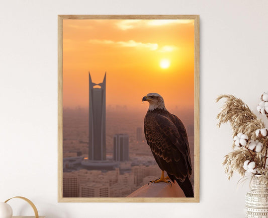 Affiche Aigle sur Riyadh – Poster Photographie Moderne du Skyline