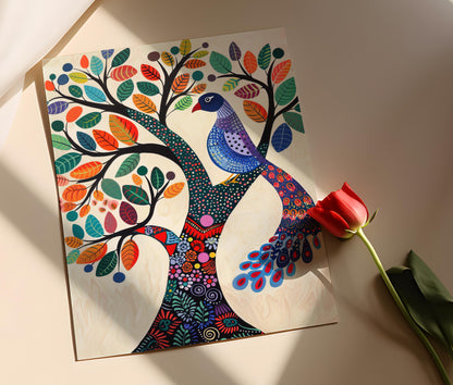 Affiche Gond – Poster d'Art Populaire Indien Traditionnel