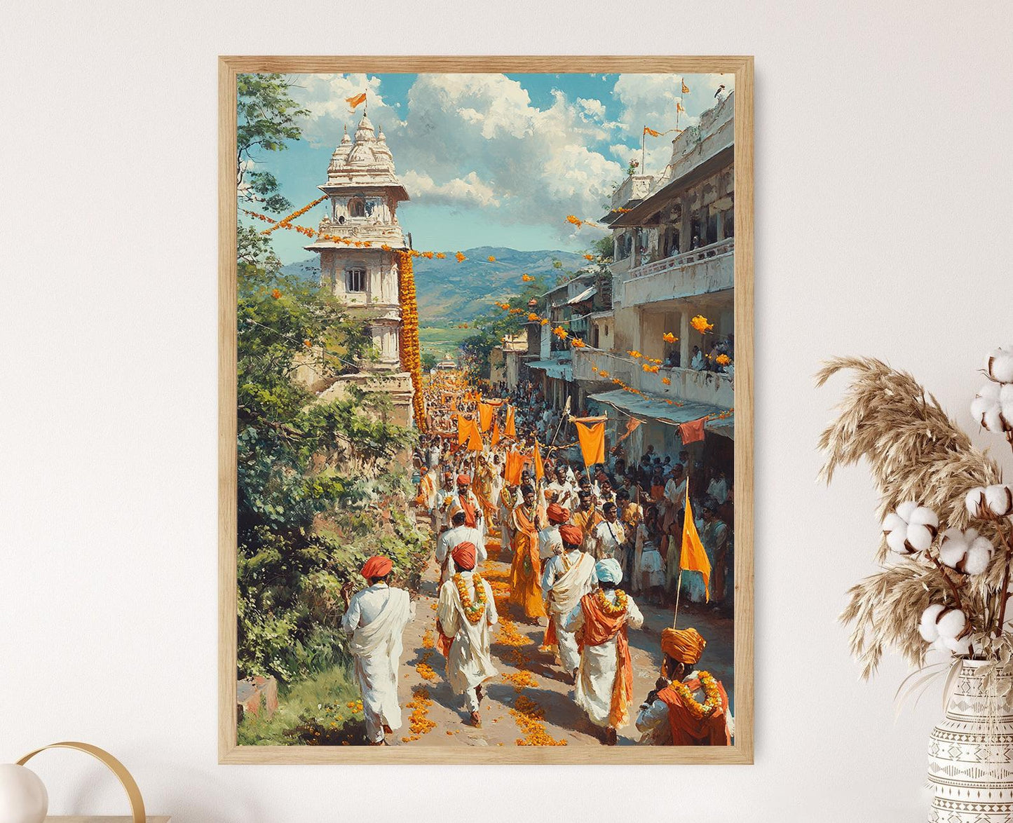 Affiche Gudi Padwa – Art Print de Procession Maharashtrienne, Décor Culturel