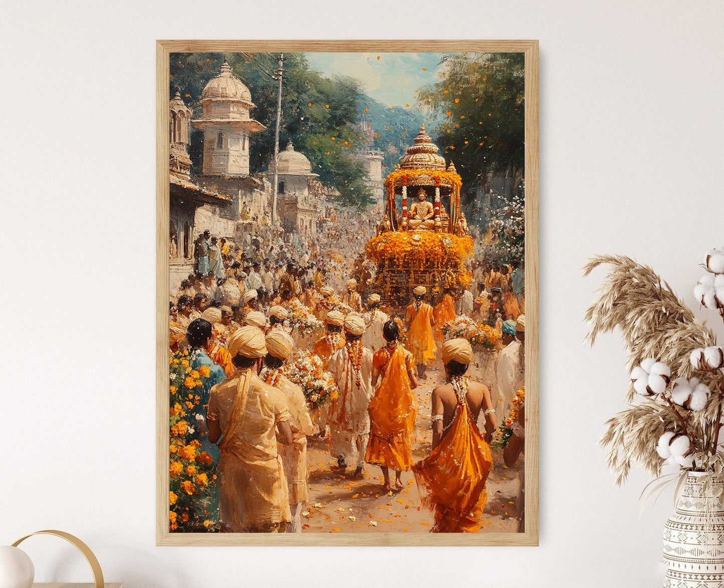 Affiche Gudi Padwa – Art Palkhi, Décor Culturel pour Nouvel An Marathi