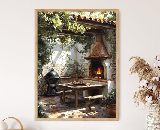 Affiche Argentine – Poster Asado et Parrilla, Décor Rustique Illustration