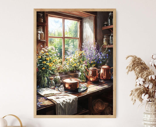 Affiche Cuisine Scandinave – Impression Art de Vaisselle en Cuivre