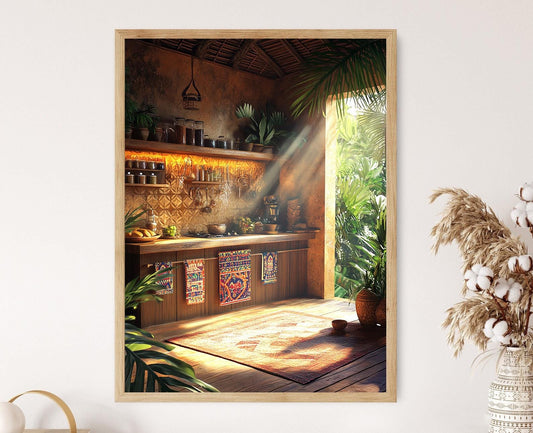 Affiche Cuisine Indonésienne – Poster Art de Batik et Décor en Pandanus