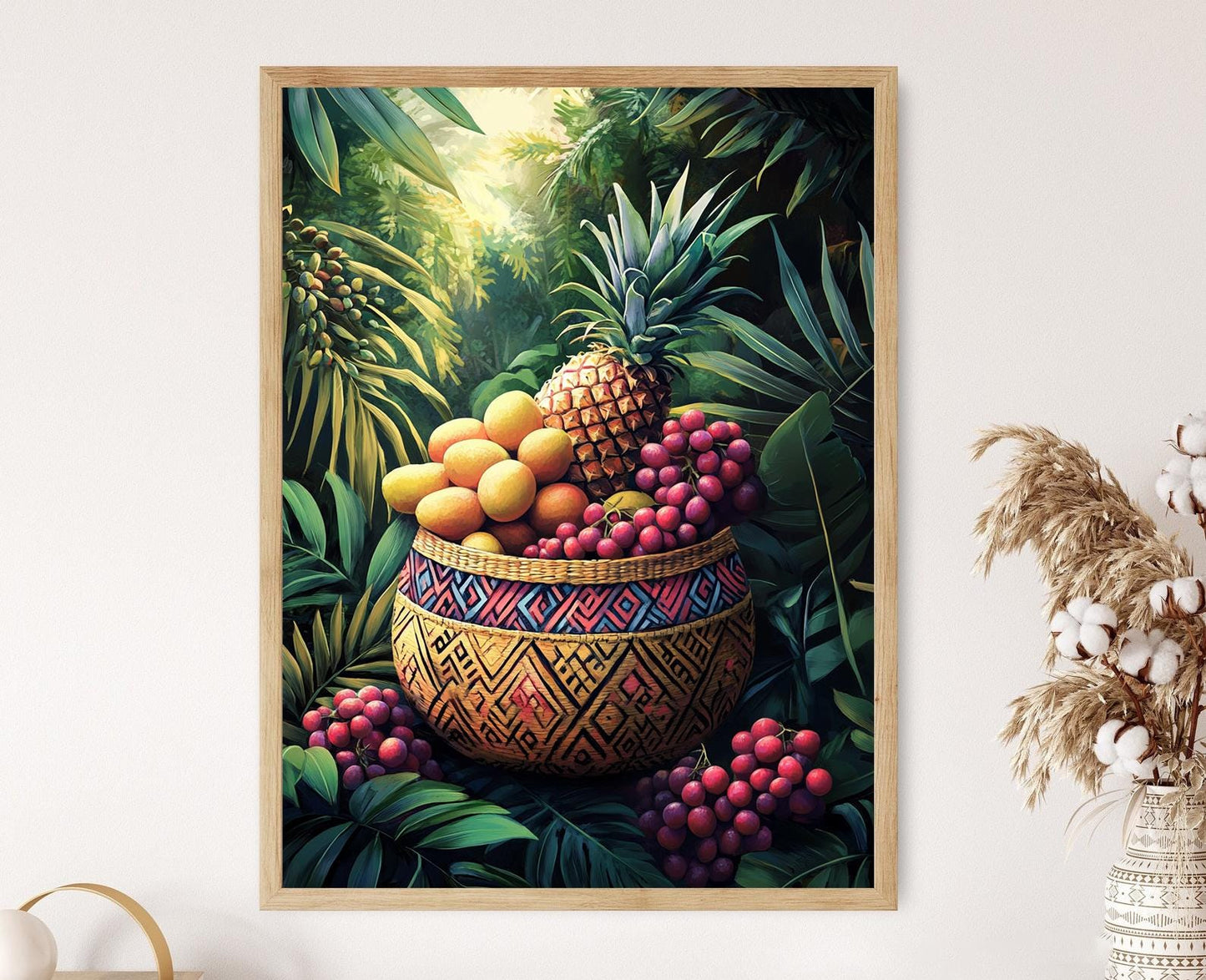 Affiche Panier Tissé Indonésien – Poster Art de l'Artisanat Traditionnel