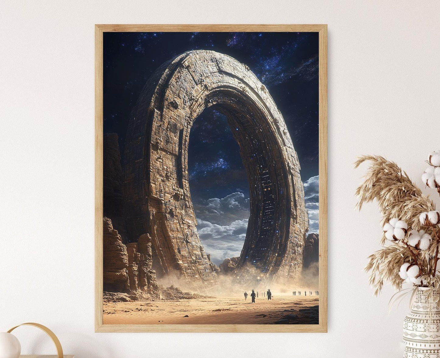 Affiche Science-Fiction – Illustration de portail cosmique dans le désert