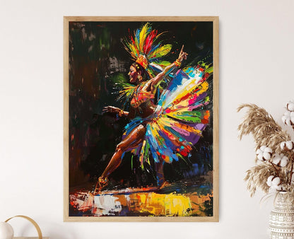 Affiche Danseuse de Samba Brésilienne – Poster Décor Coloré pour Bureau
