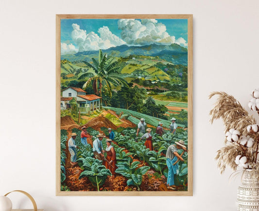 Affiche Champ de Tabac – Toile Giclée Éblouissante pour Décor de Bureau