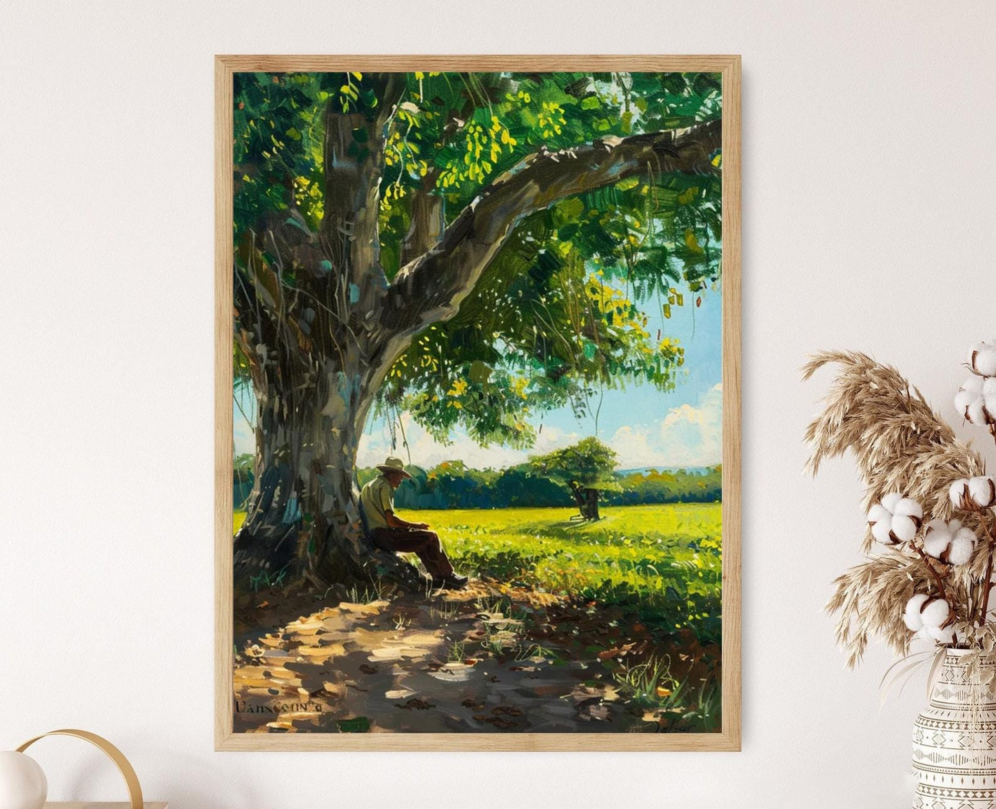 Affiche Fumeur de Cigares Cubains – Poster de Vie Rurale Éblouissante