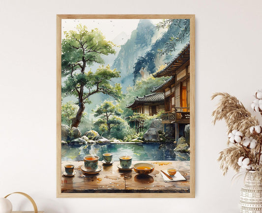 Affiche Cérémonie de Thé Coréenne – Poster Jardin Paisible