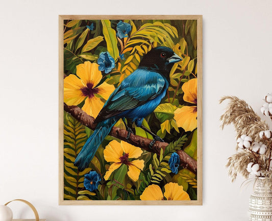 Affiche Tanager du Paradis – Poster Oeuvre d'art Aquarelle d'oiseau tropical