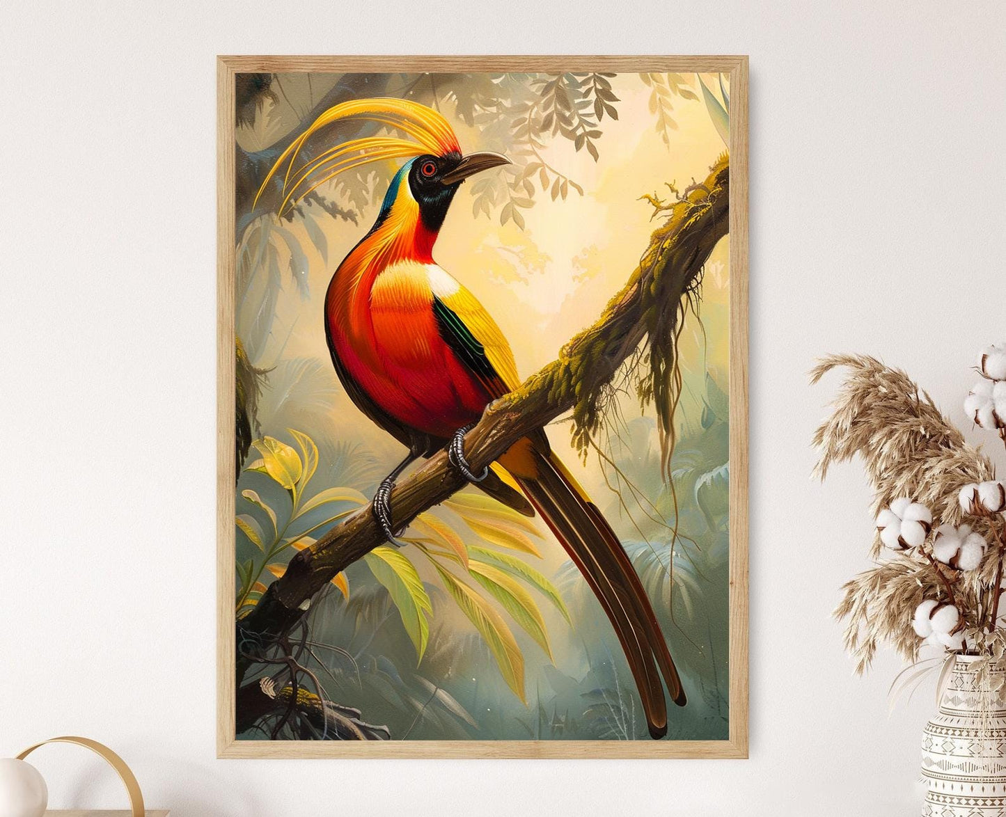Affiche Oiseau de Paradis – Tableau Aquarelle d'Oiseau Tropical