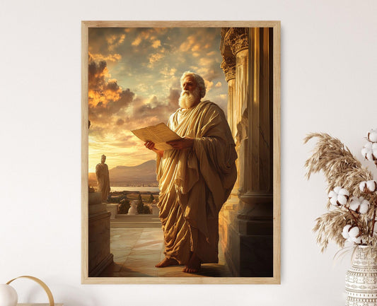 Affiche Philosophie Antique – Poster Portrait de Platon, Académie d'Athènes