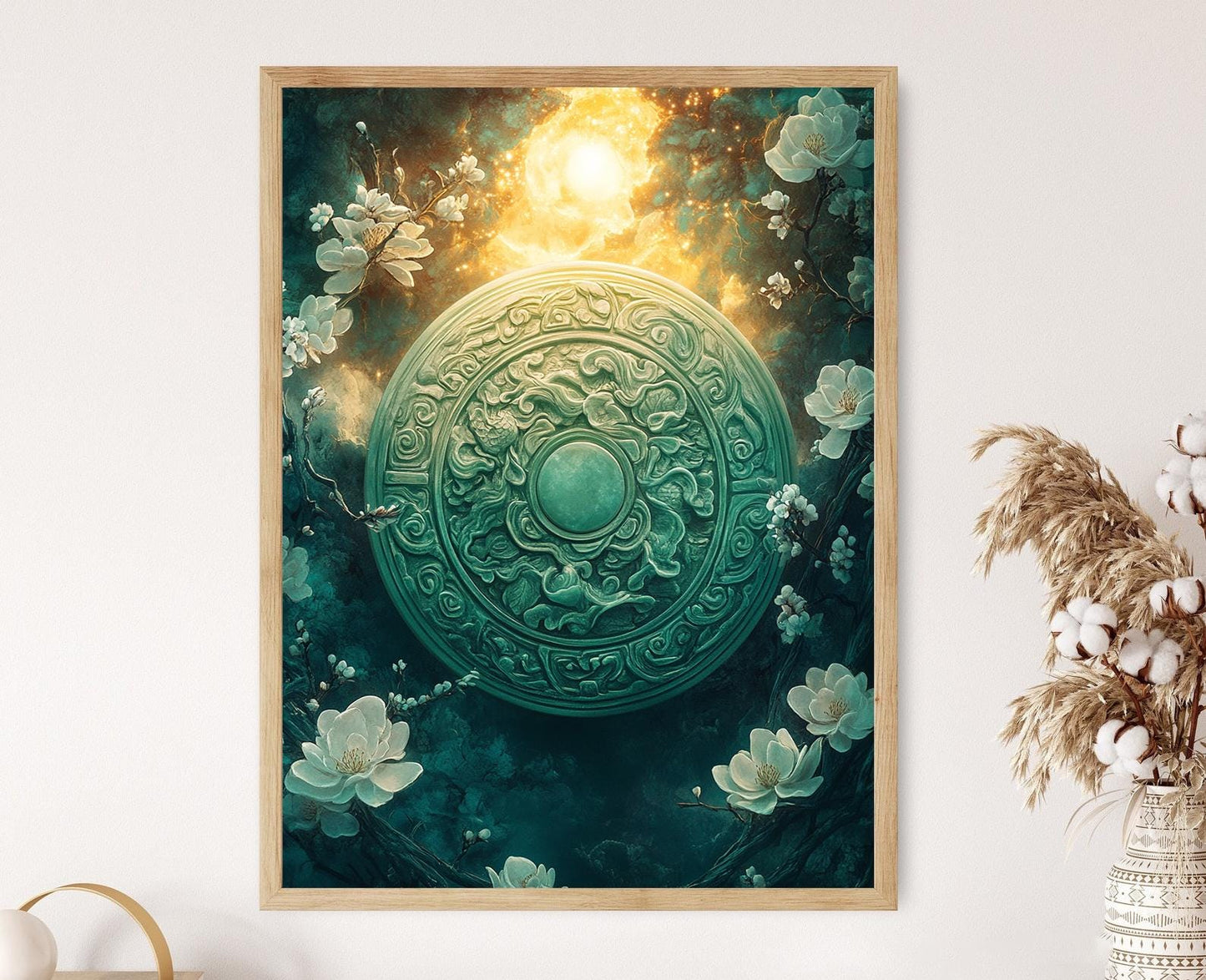 Affiche Art de Disque Jade Chinois – Poster Célébration Céleste