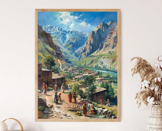 Affiche Paysage Kurde – Art des Montagnes Zagros, Décor Culturel Vibrant