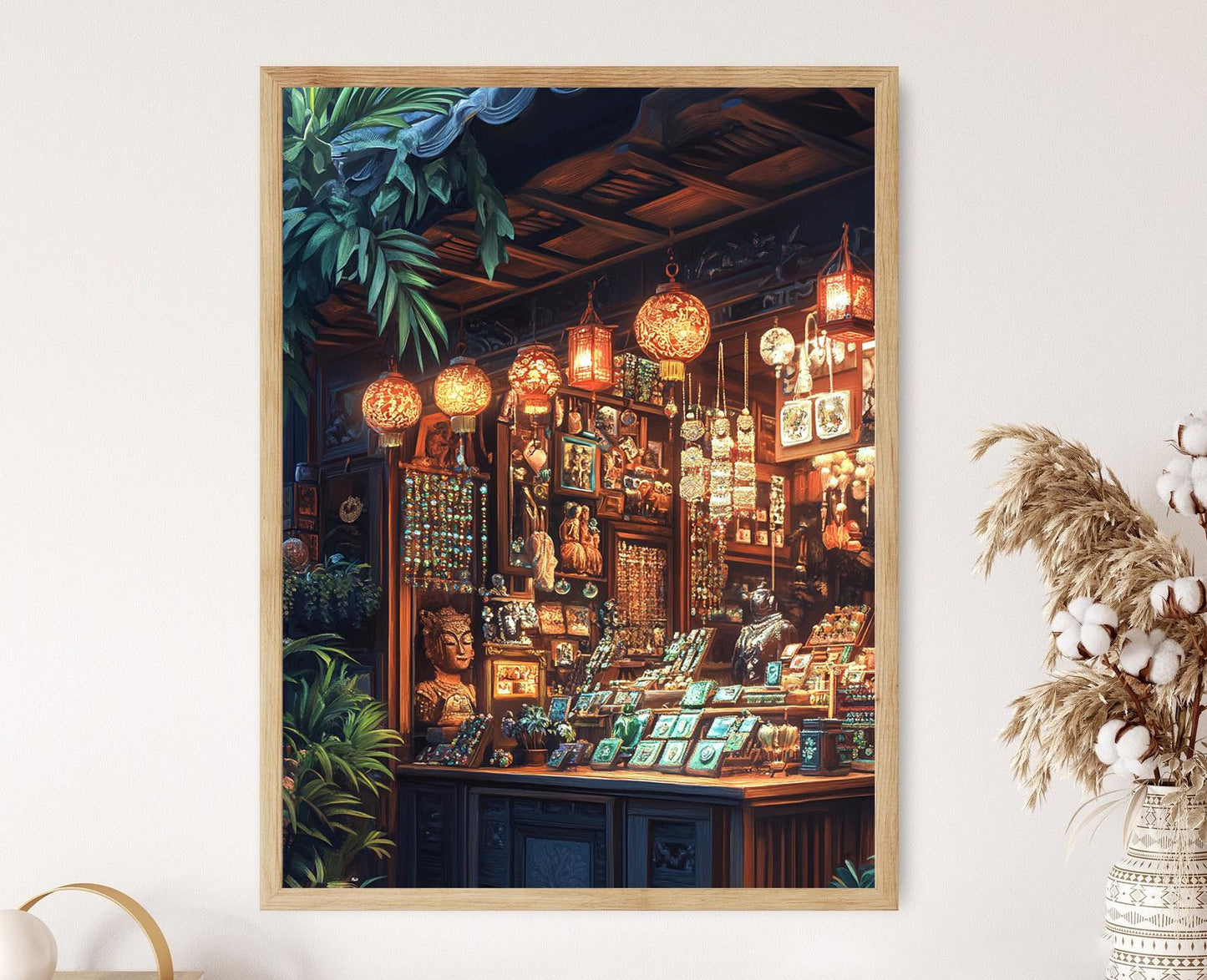 Affiche Bijoux en Jade et Poche en Soie – Art Print Boutique Chinoise